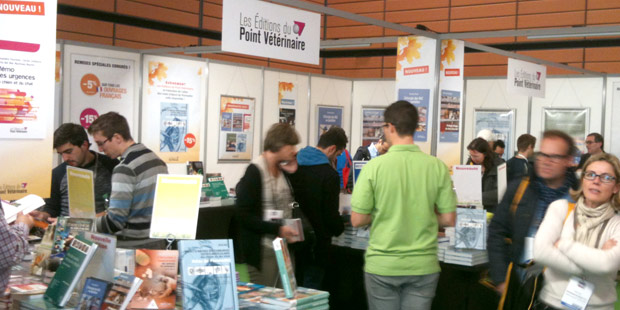 Le stand de la librairie des Editions du Point Vétérinaire au congrès AFVAC à Lyon