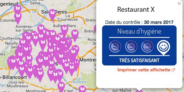 carte interative des restaurants