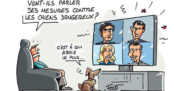 Dessin humoristique chiens dangereux