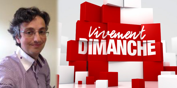 Renaud Tissier et le logo de Vivement Dimanche