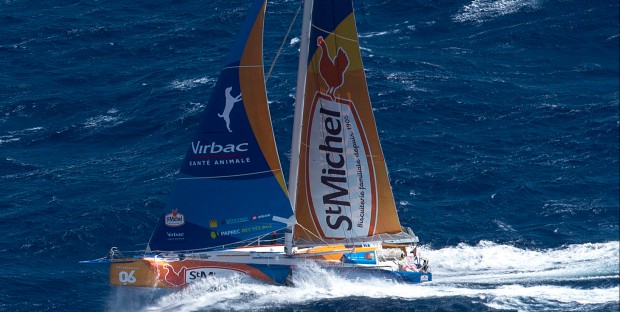 Vendée Globe Challenge 2016 2017, dans les vents de l'Océan Pacifique avec StMichel-Virbac, manœuvré par Jean Pierre Dick.